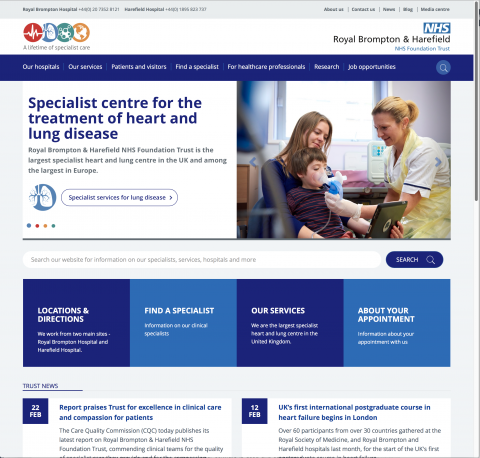 Royal Brompton & Harefield NHS Foundation Trust's websites